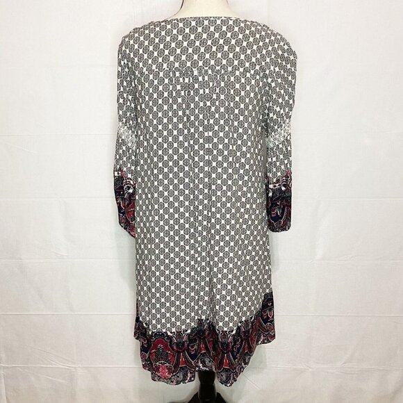 Umgee Dress Size Small Ivory Floral Embroidered Romantic Boho Flounce Lace Trim - Picture 8 of 10